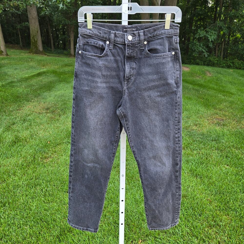Banana Republic High Rise Straight Women's Jeans Washed Black Stretch size 28